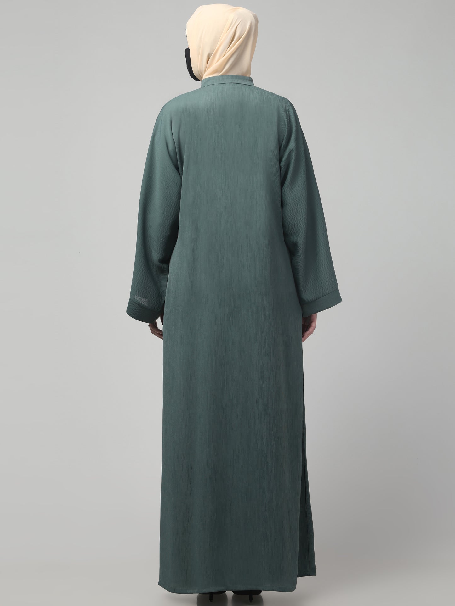 Front Open Abaya in Zoom Imported Fabric – Subtle Elegance with a Crushed Texture