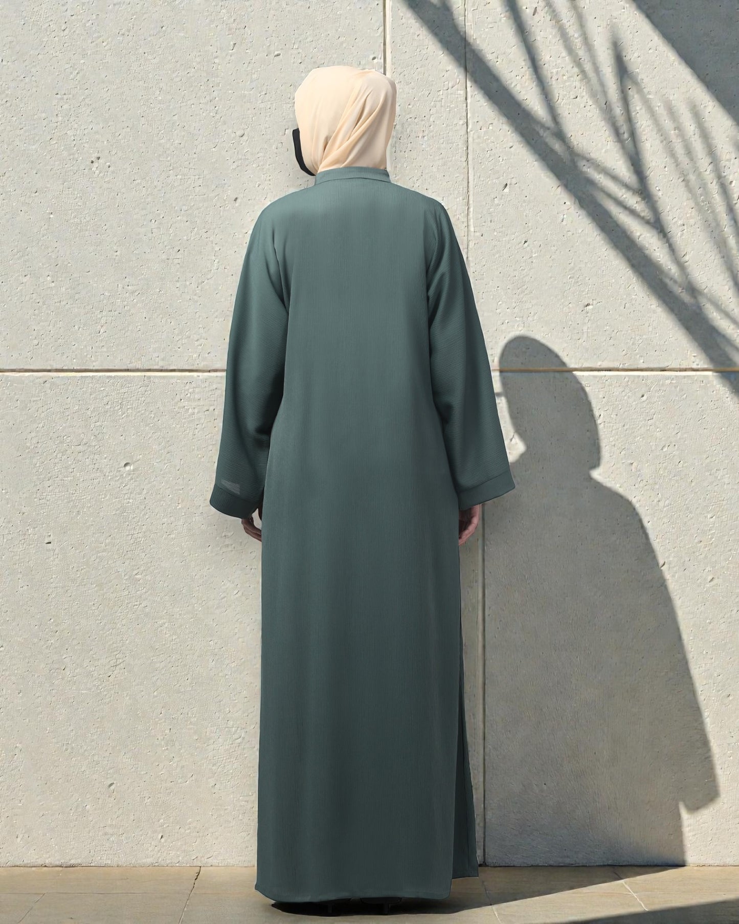 Front Open Abaya in Zoom Imported Fabric – Subtle Elegance with a Crushed Texture