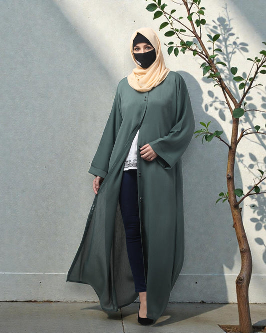Front Open Abaya in Zoom Imported Fabric – Subtle Elegance with a Crushed Texture