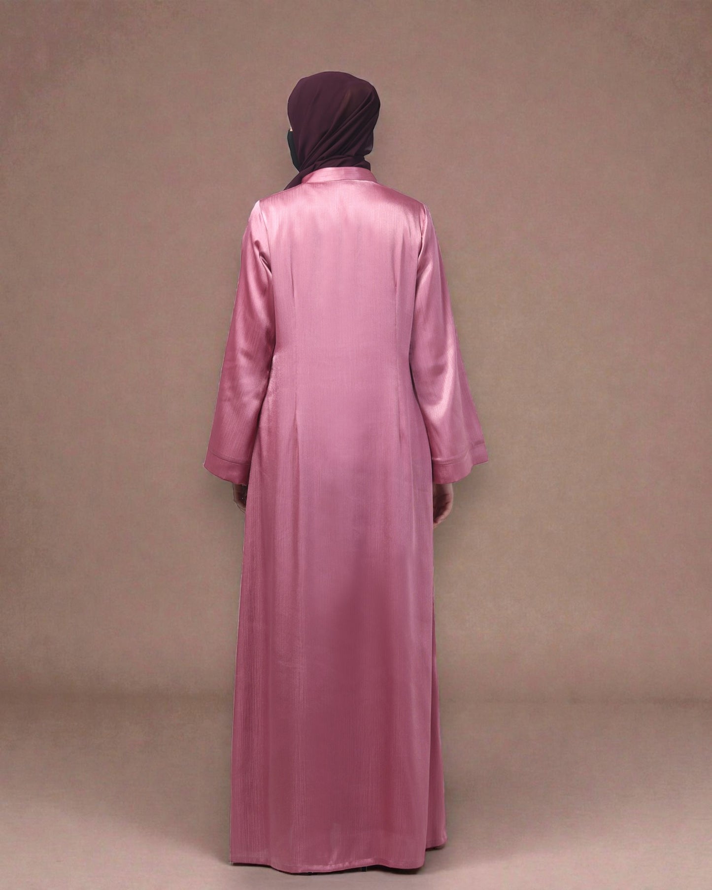 Front Open Abaya in Cadbury Silk Fabric – Lustrous Shine & Elegant Draping