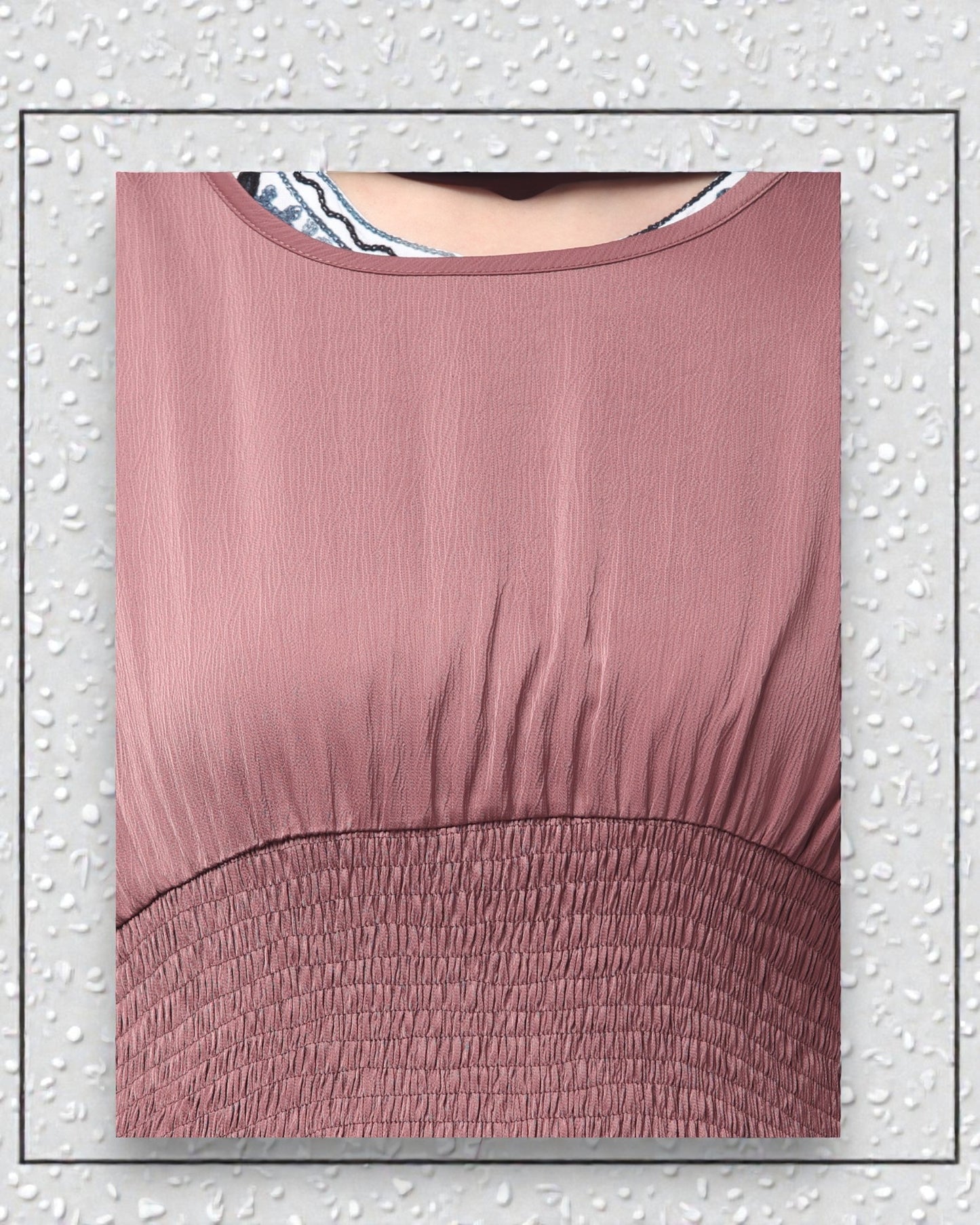 Inner For Abaya in Tiktok Fabric with Smocked Waist & Sleeves To be Worn With A Proper Abaya