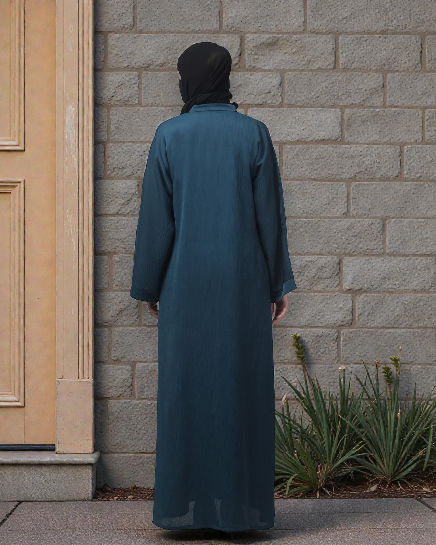 Front Open Abaya in Zoom Imported Fabric – Subtle Elegance with a Crushed Texture
