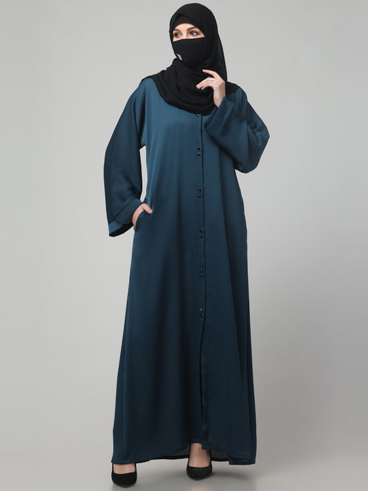 Front Open Abaya in Zoom Imported Fabric – Subtle Elegance with a Crushed Texture