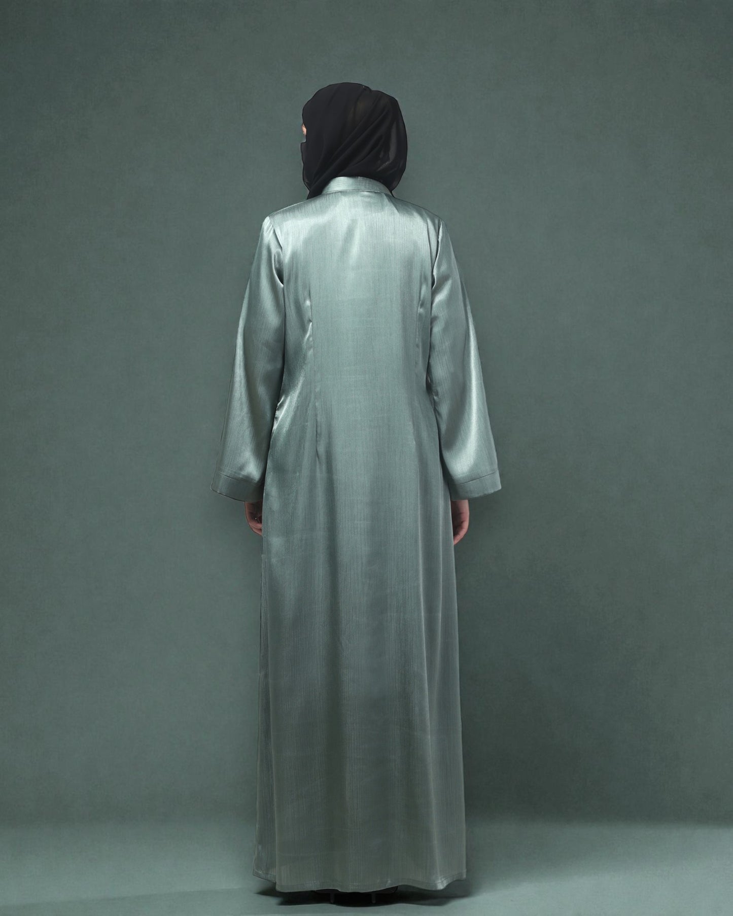 Front Open Abaya in Cadbury Silk Fabric – Lustrous Shine & Elegant Draping