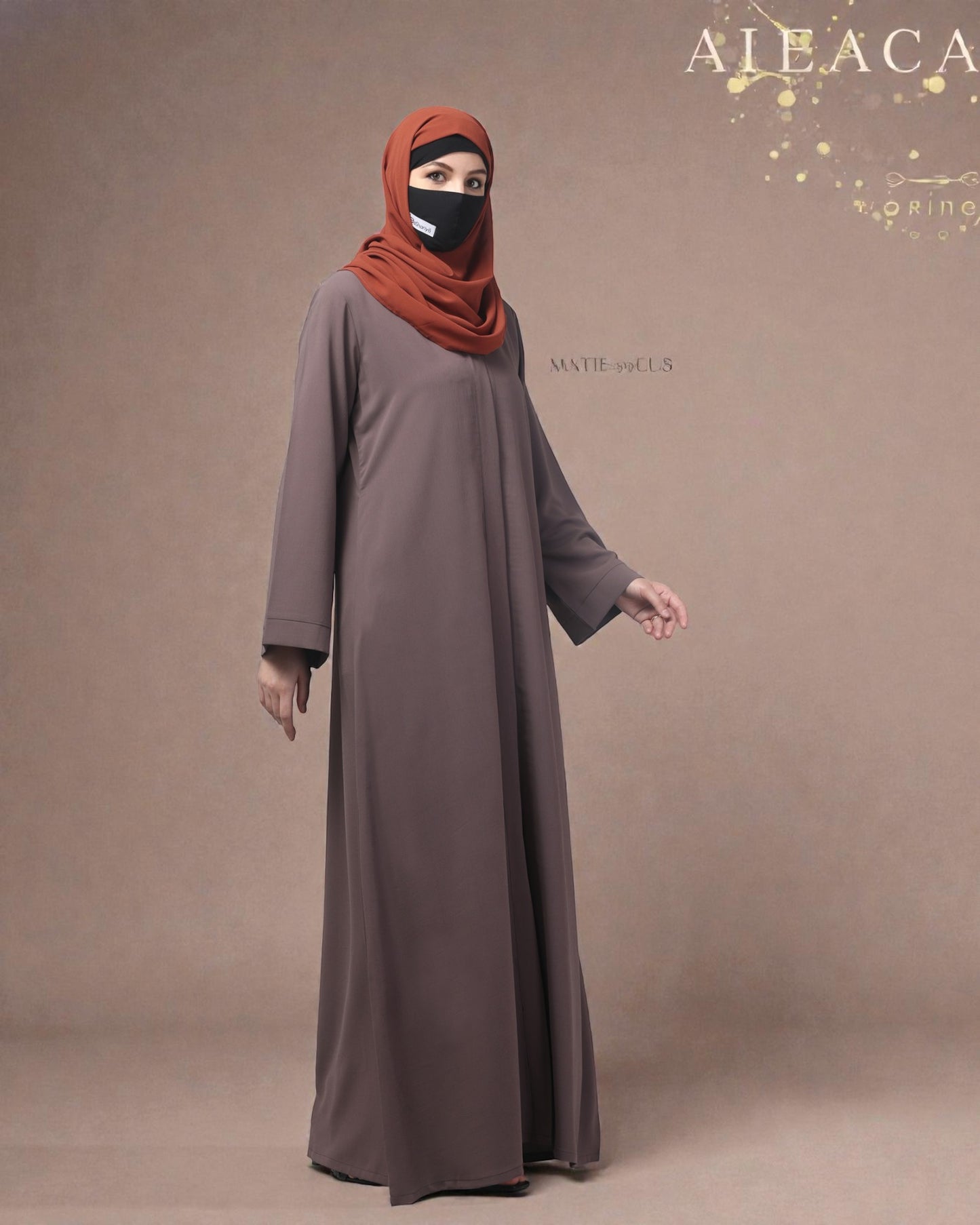 Front Open Abaya in CYE Crush Polyester – Textured Sophistication with a Subtle Crushed Finish