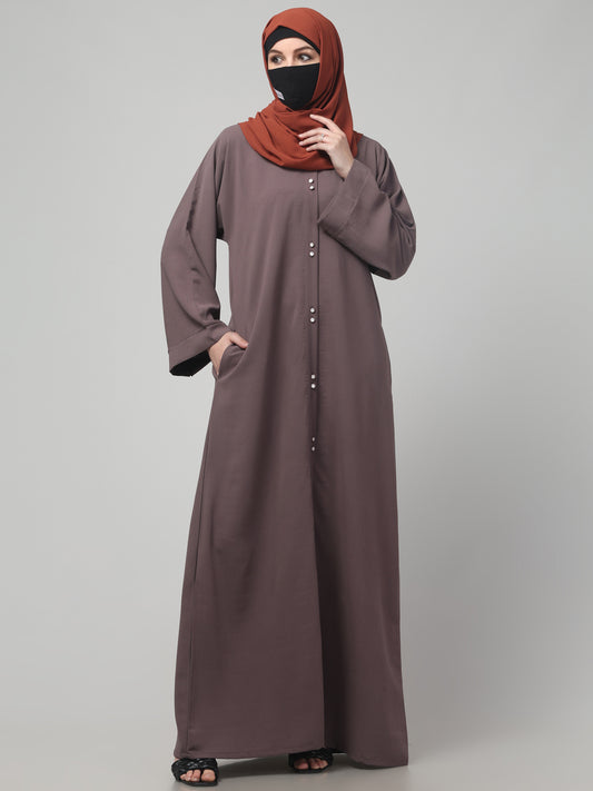 Front Open Abaya in CYE Crush Polyester – Subtle Texture & Timeless Elegance