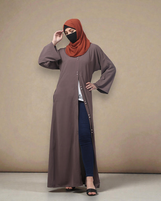 Front Open Abaya in CYE Crush Polyester – Subtle Texture & Timeless Elegance
