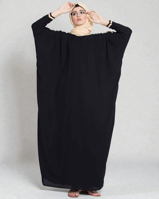 Musheco- Elegant Kaftan With Contrast Detailing On Sleeves