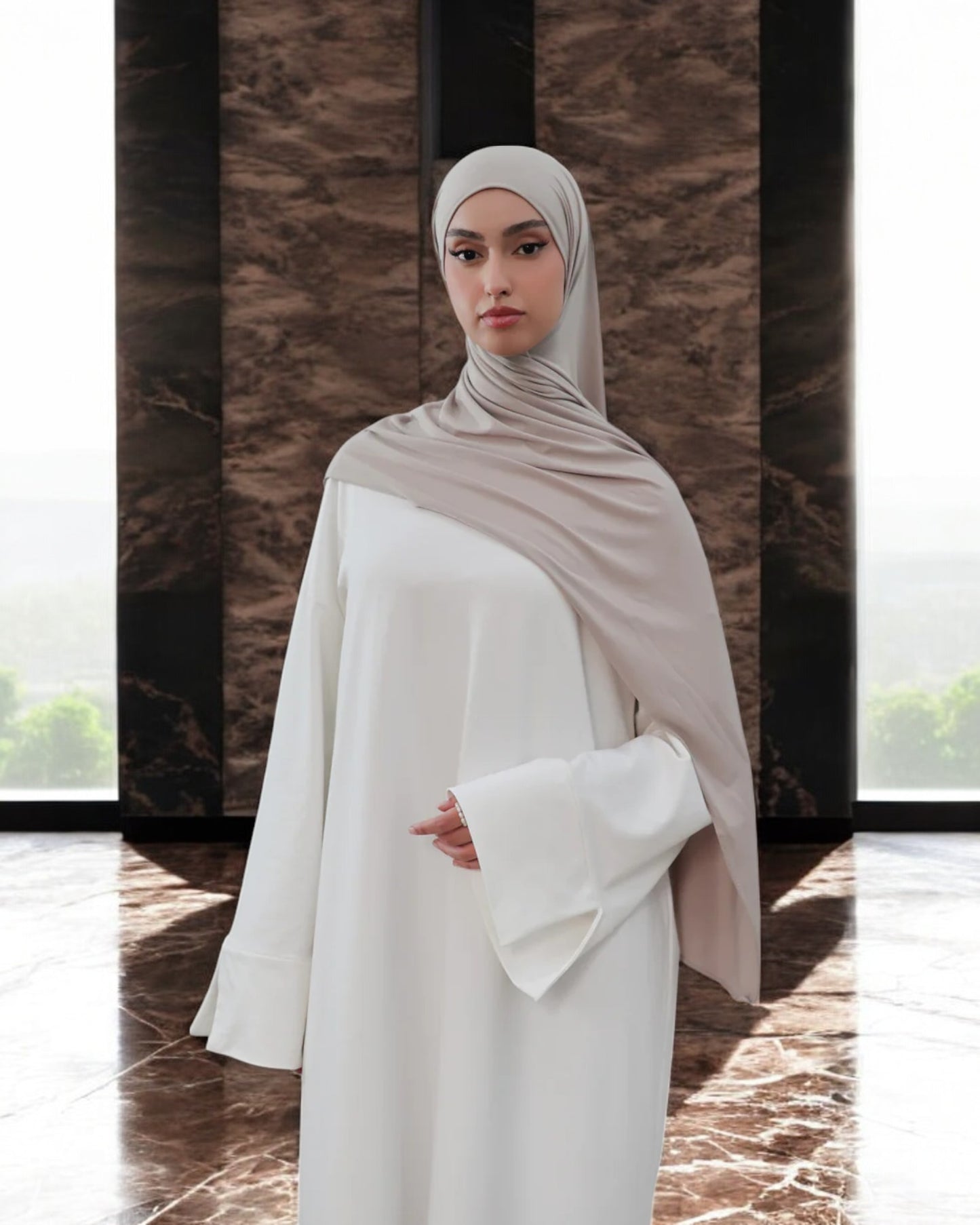 Simple A-Line Abaya with Flared Sleeves in Premium CEY Crush Fabric