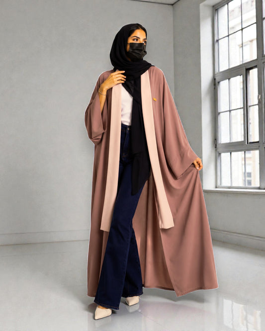 Shrug Abaya With Contrast Front Panels