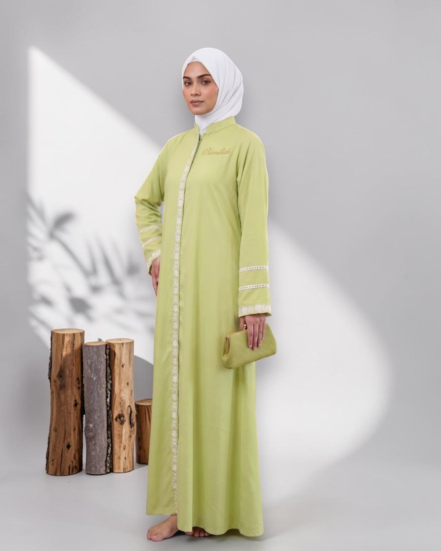 Chikankari Abaya With Front Open Design
