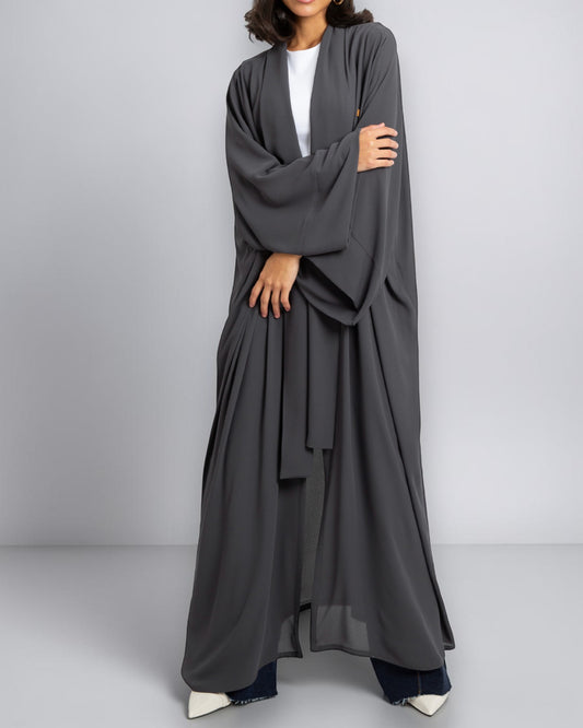 Open Front Abaya With Wide Sleeves