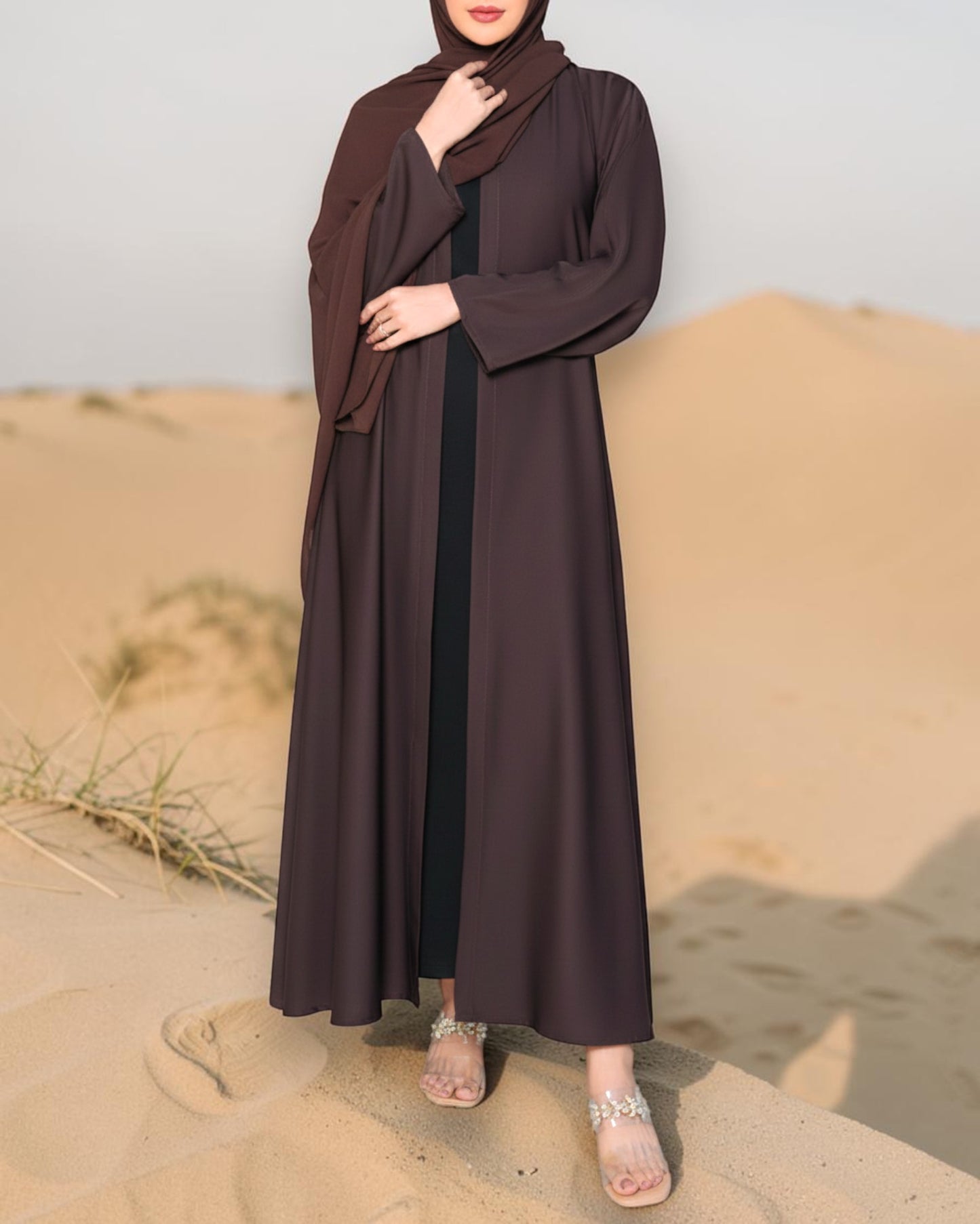 Shrug Style Abaya With Draped Panels