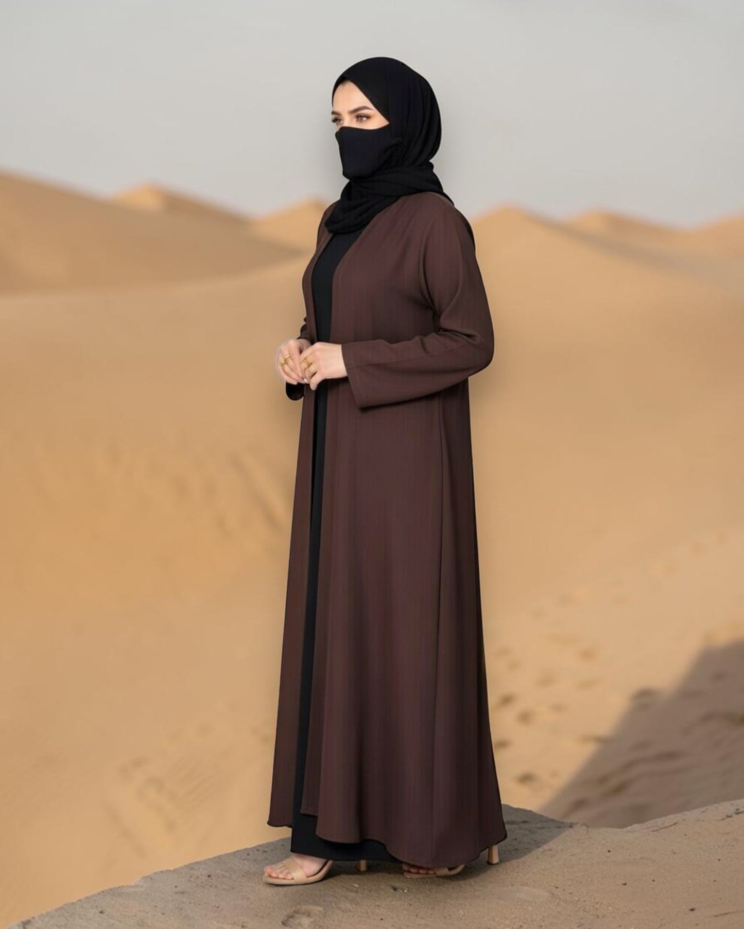 Shrug Style Abaya With Draped Panels