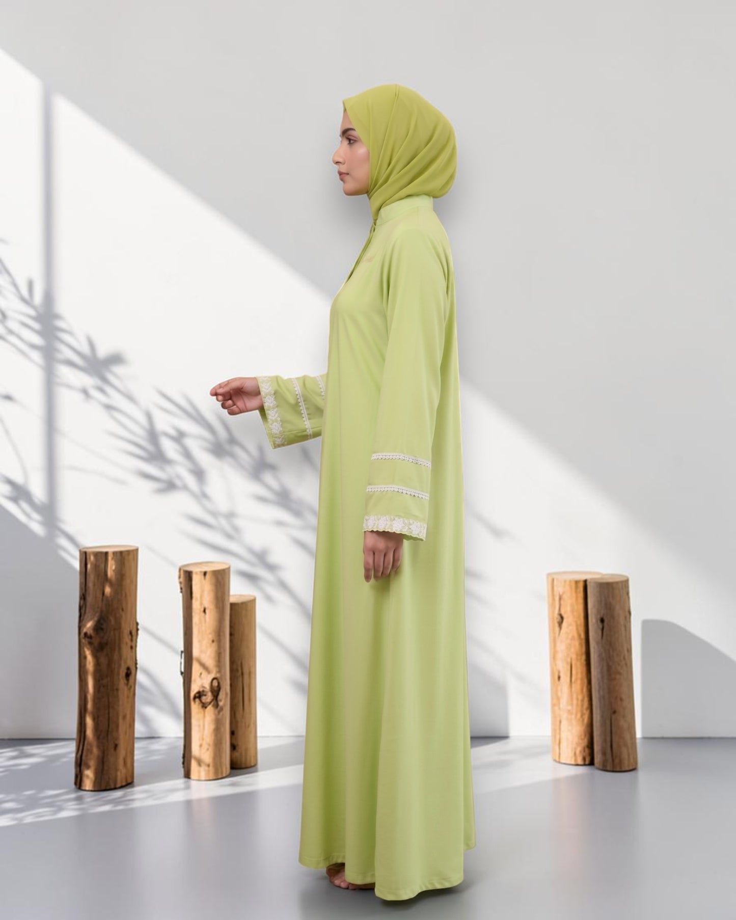 Chikankari Abaya With Front Open Design