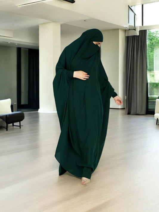 One Piece Jilbab With Adjustable Nose Piece