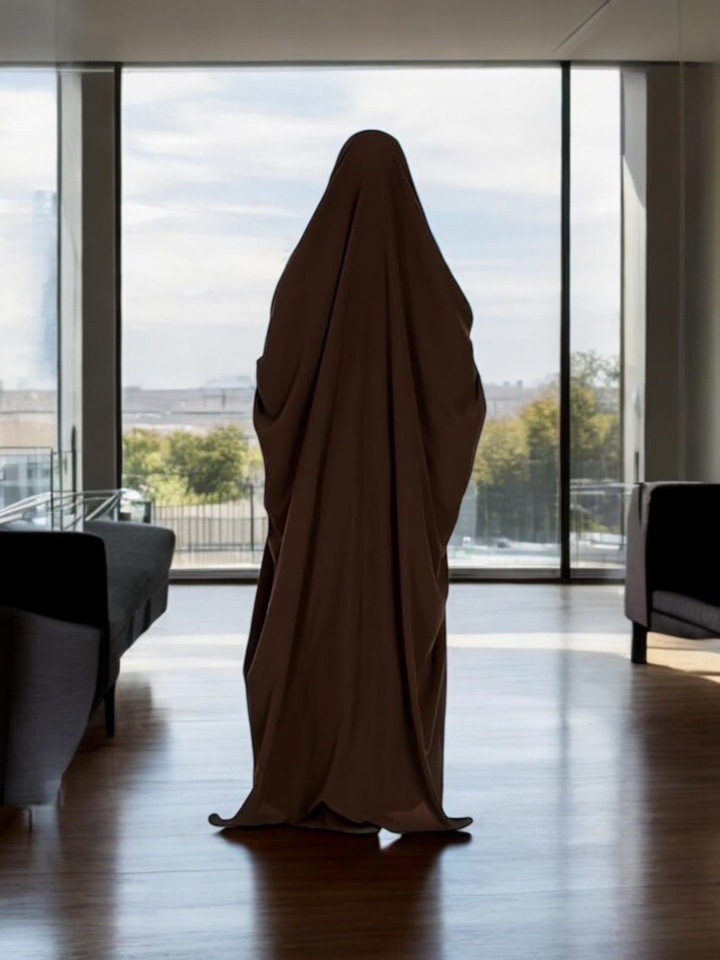 One Piece Jilbab With Adjustable Nose Piece
