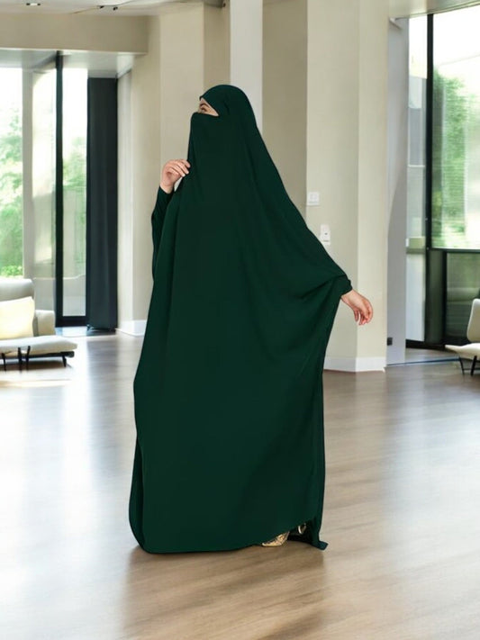 One Piece Jilbab With Adjustable Nose Piece