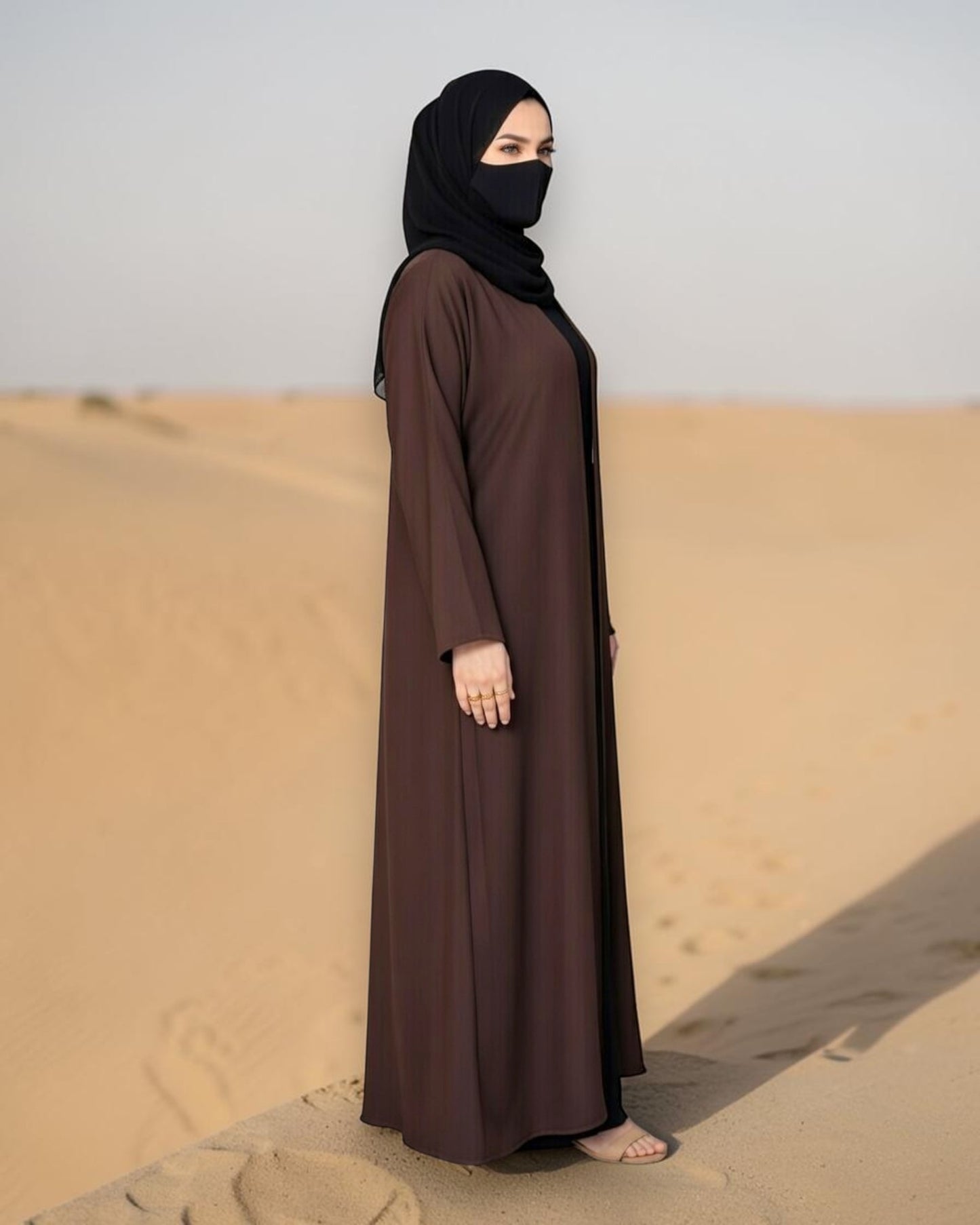 Shrug Style Abaya With Draped Panels