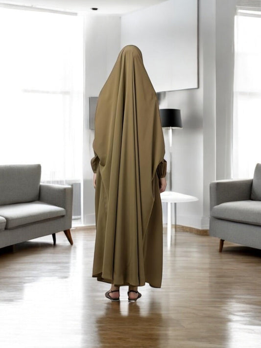 One Piece Jilbab With Adjustable Nose Piece