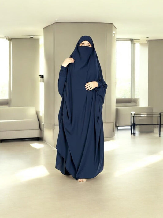 One Piece Jilbab With Adjustable Nose Piece