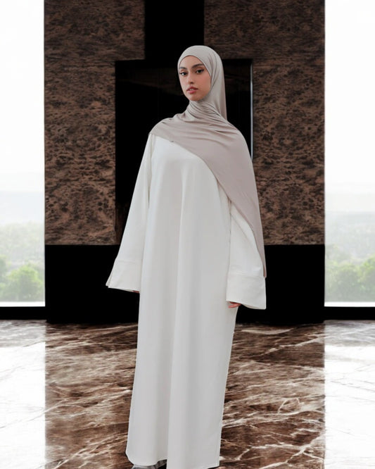Simple A-Line Abaya with Flared Sleeves in Premium CEY Crush Fabric