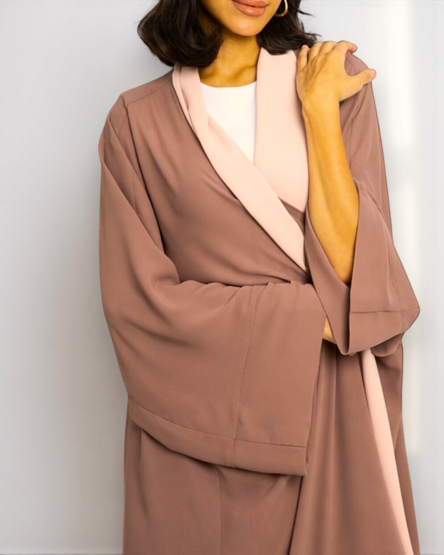 Shrug Abaya With Contrast Front Panels