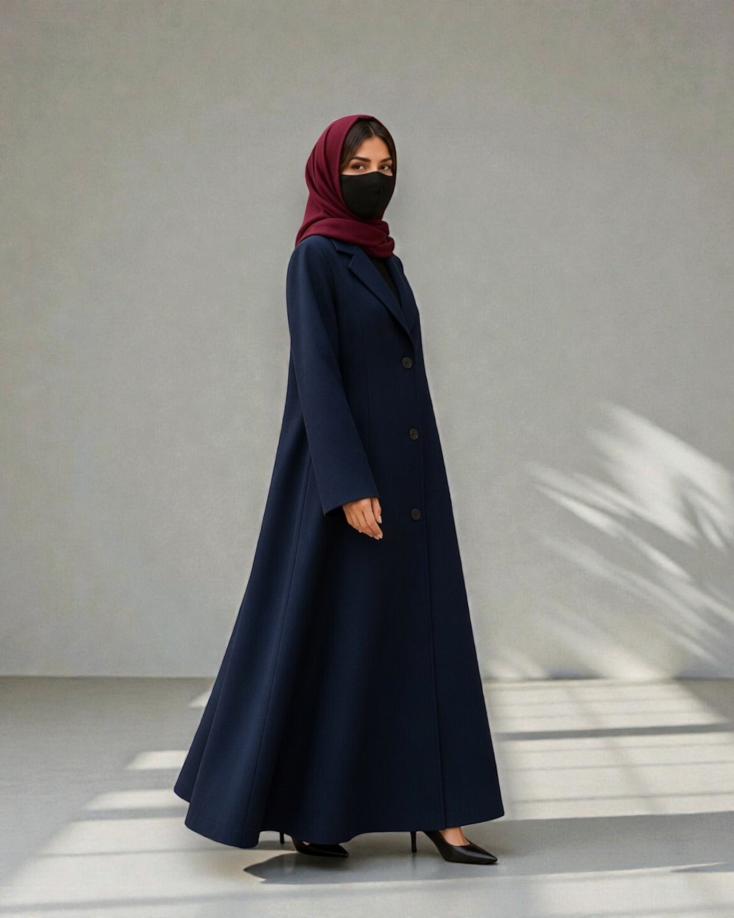 Coat Abaya With Lapel Collar