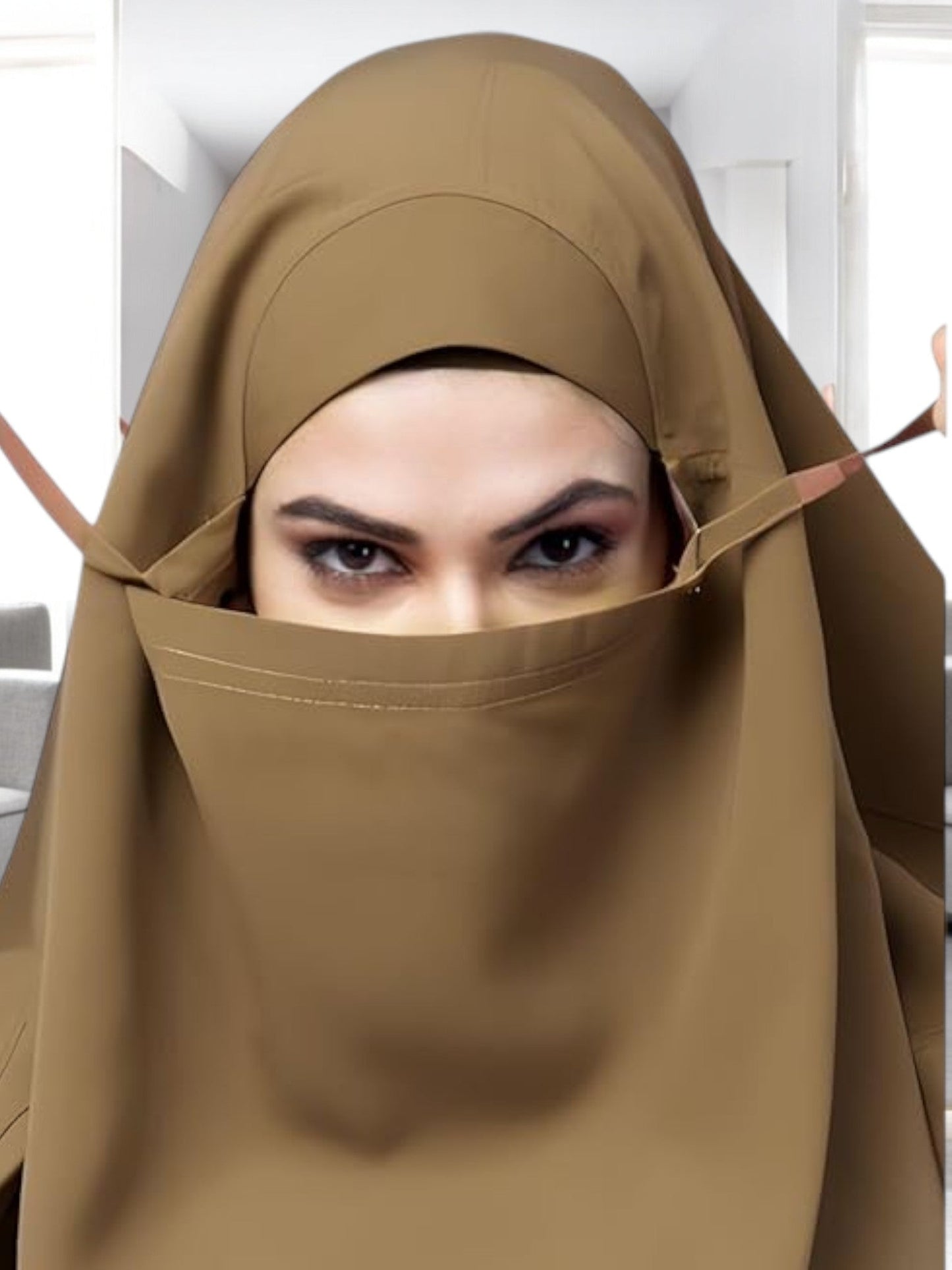 One Piece Jilbab With Adjustable Nose Piece