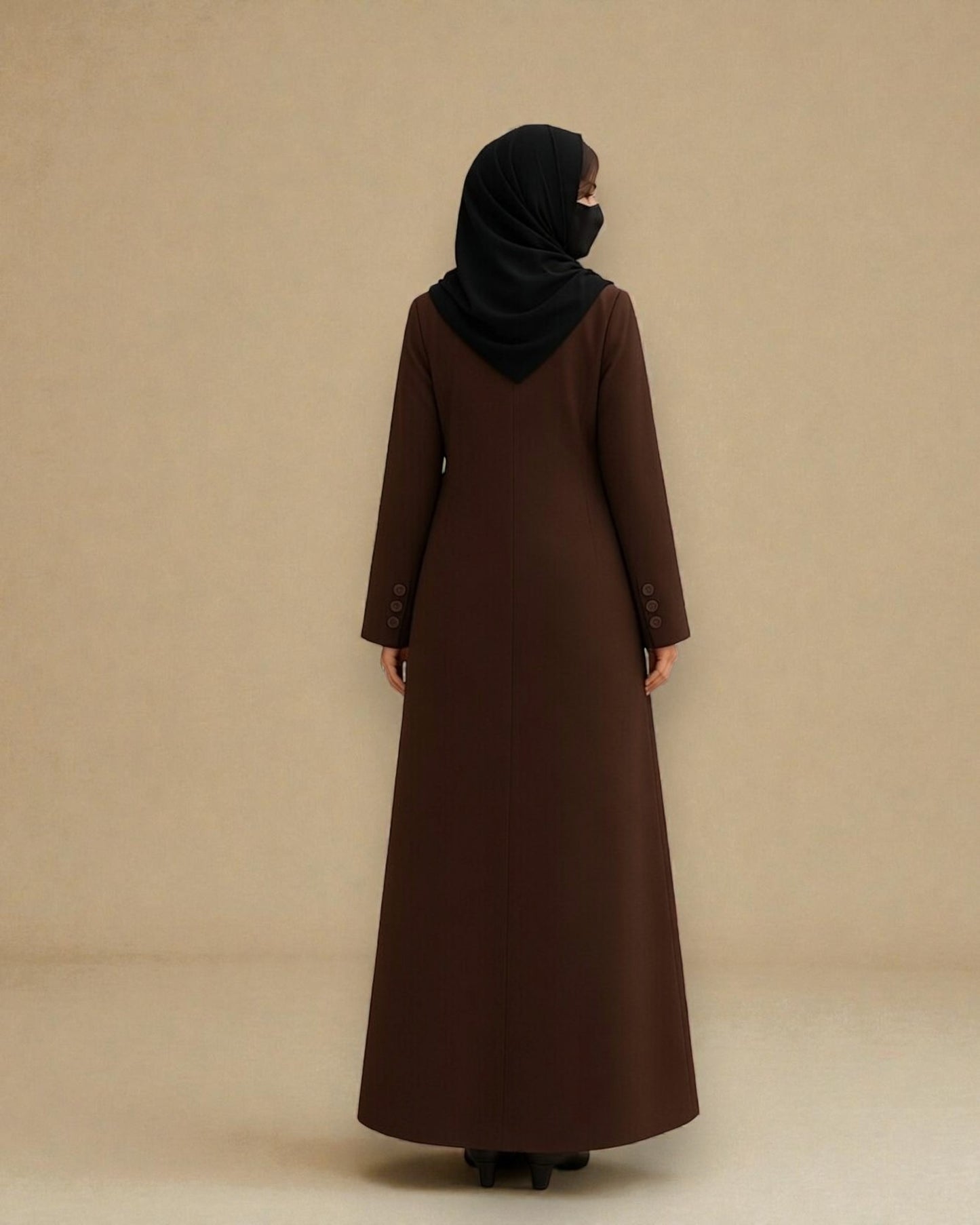 Coat Abaya With Lapel Collar