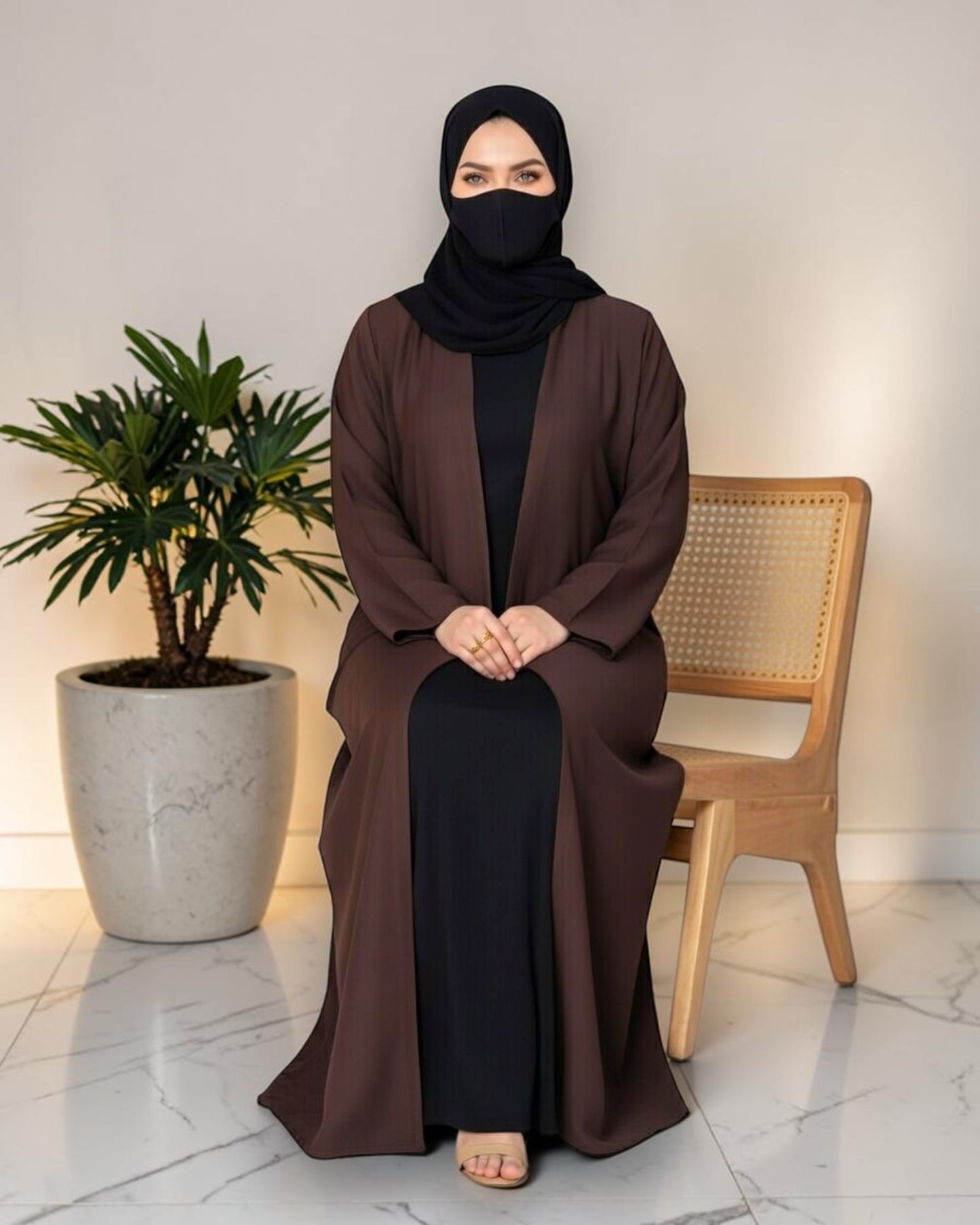 Shrug Style Abaya With Draped Panels
