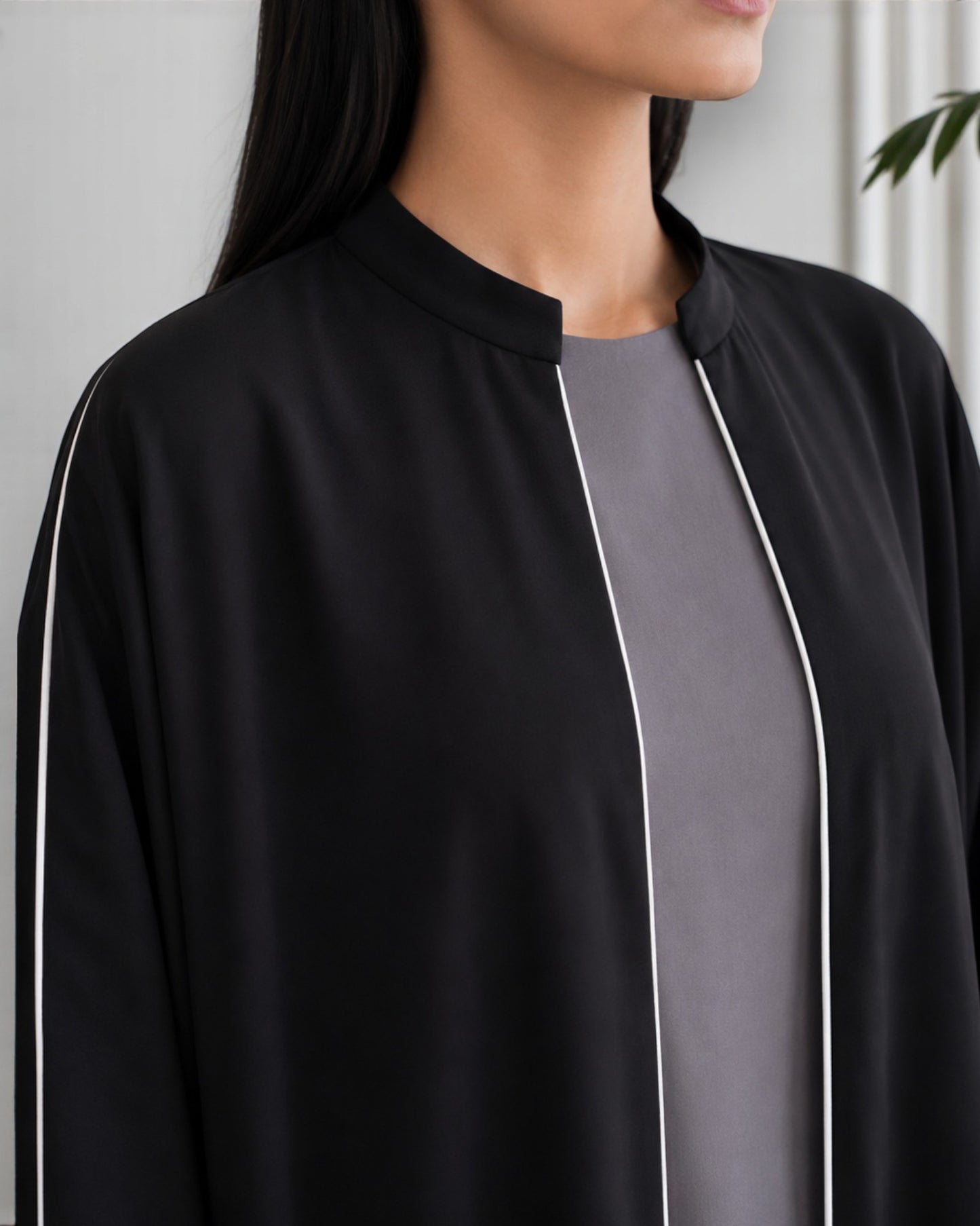 Everyday Abaya With Contrast Piping