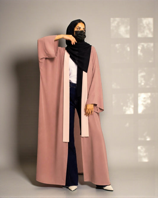 Shrug Abaya With Contrast Front Panels