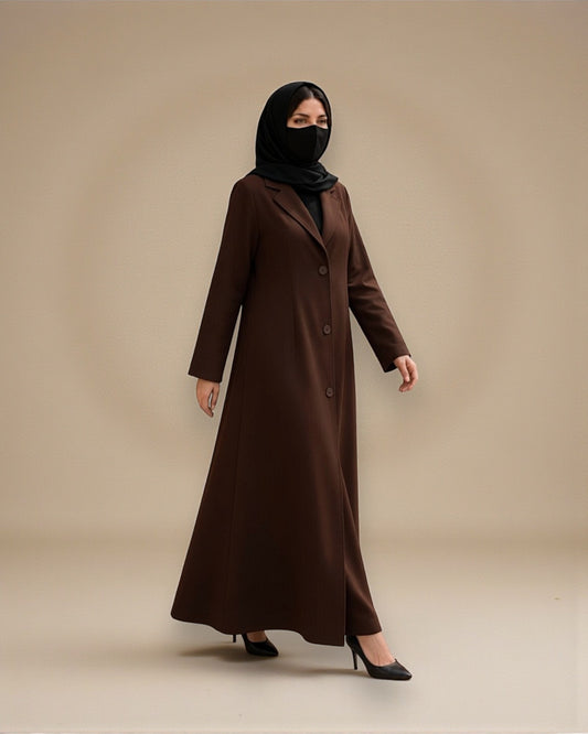 Coat Abaya With Lapel Collar