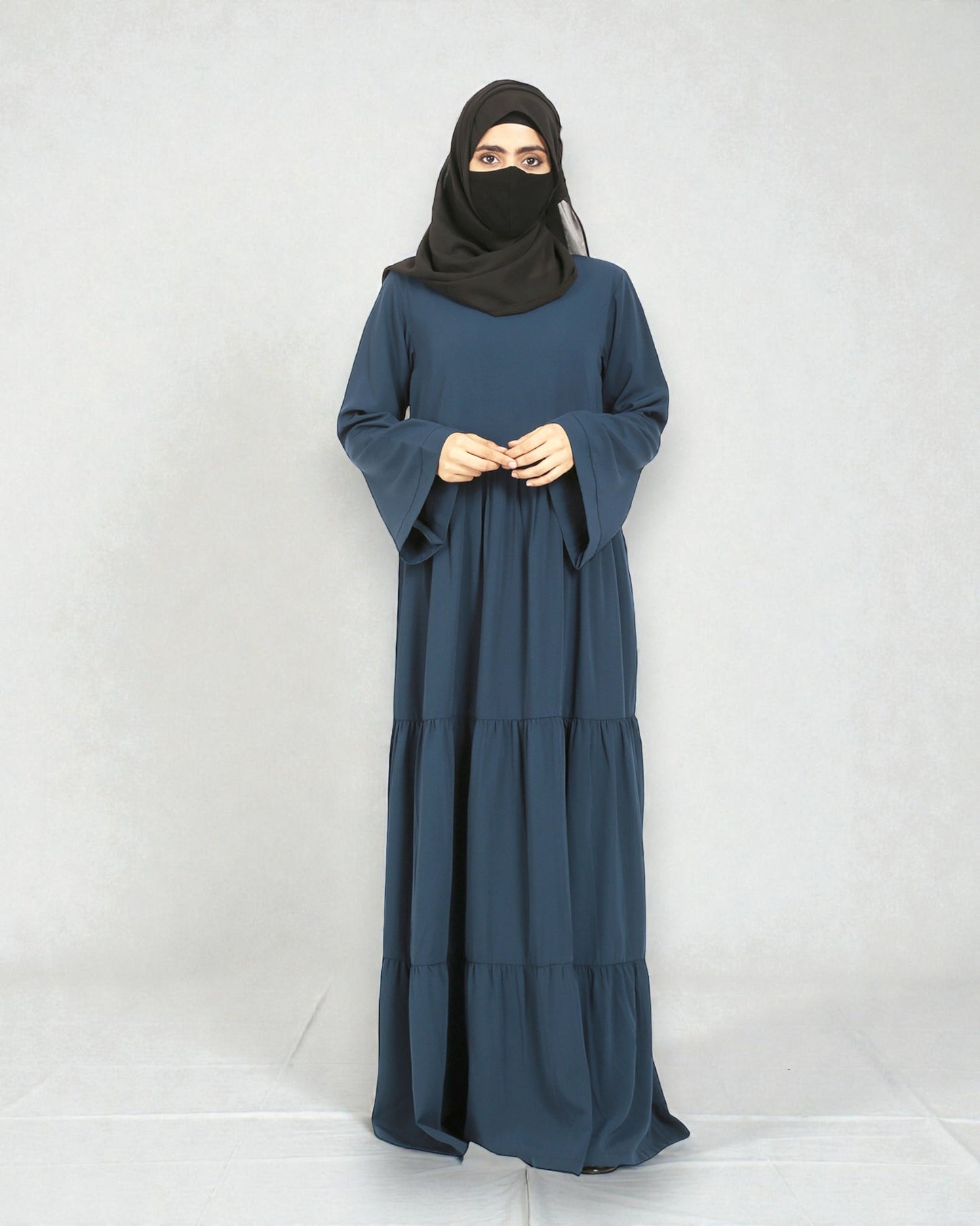 Musheco-Layered Abaya With Frills Like a Maxi Dress