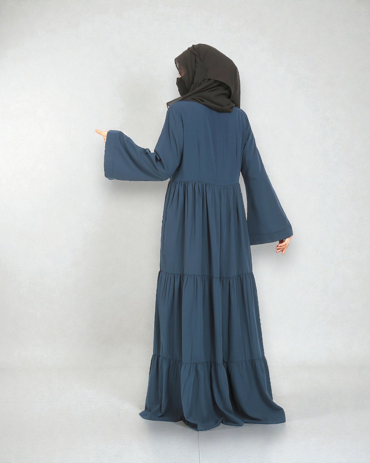 Musheco-Layered Abaya With Frills Like a Maxi Dress