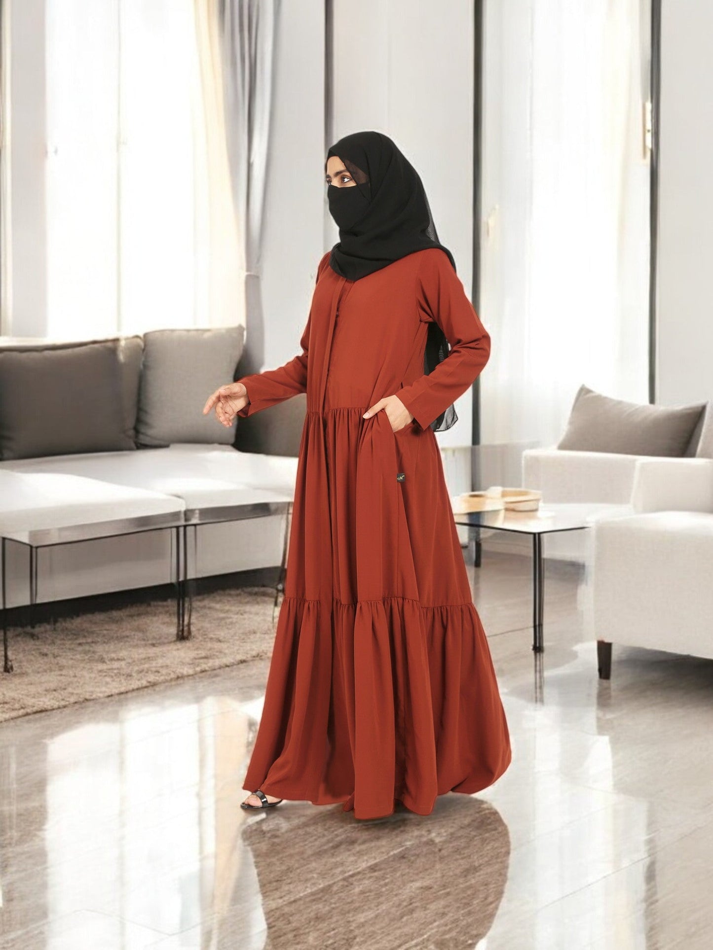 Front Open Gown In Abaya Fit.