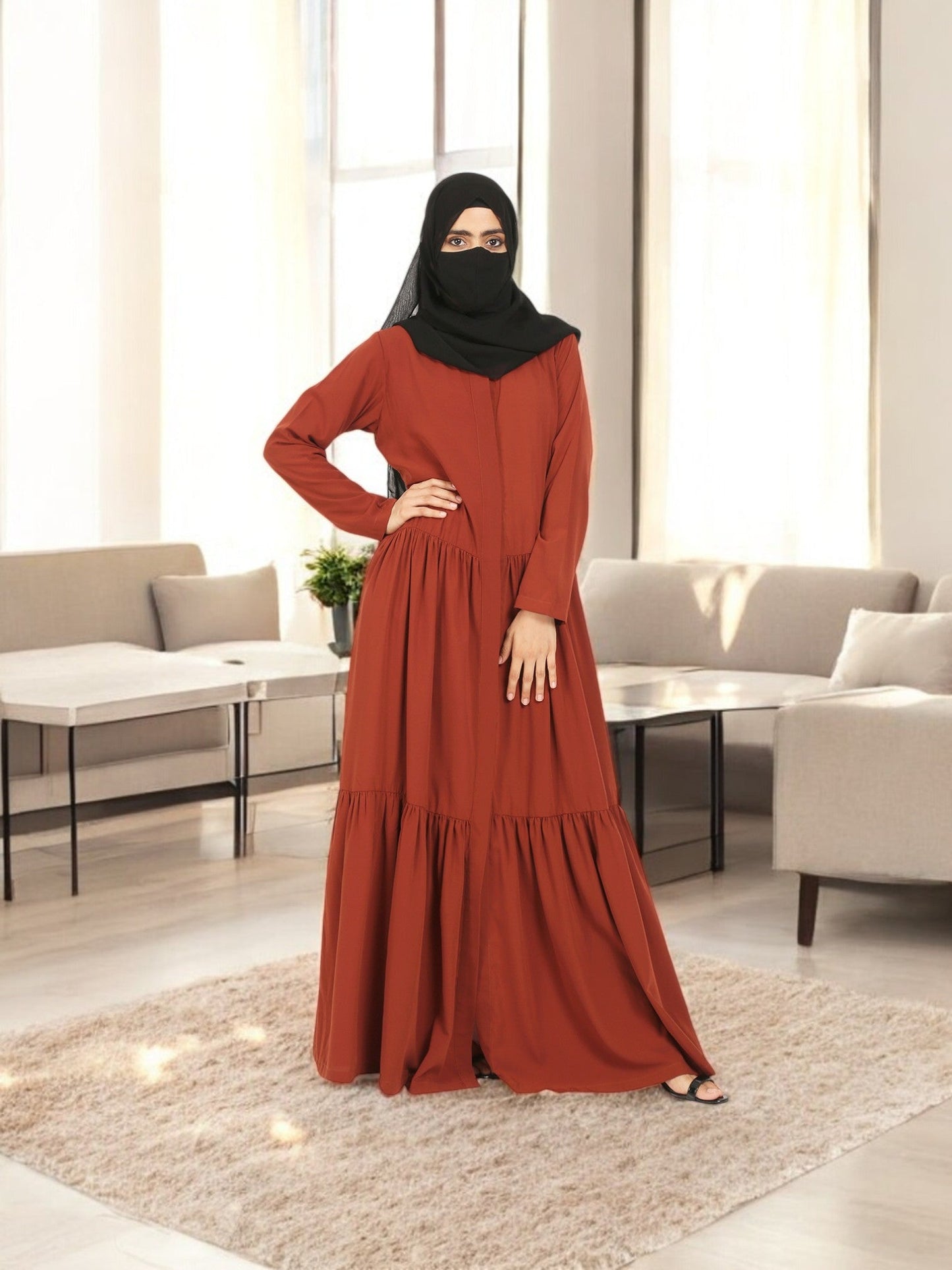 Front Open Gown In Abaya Fit.