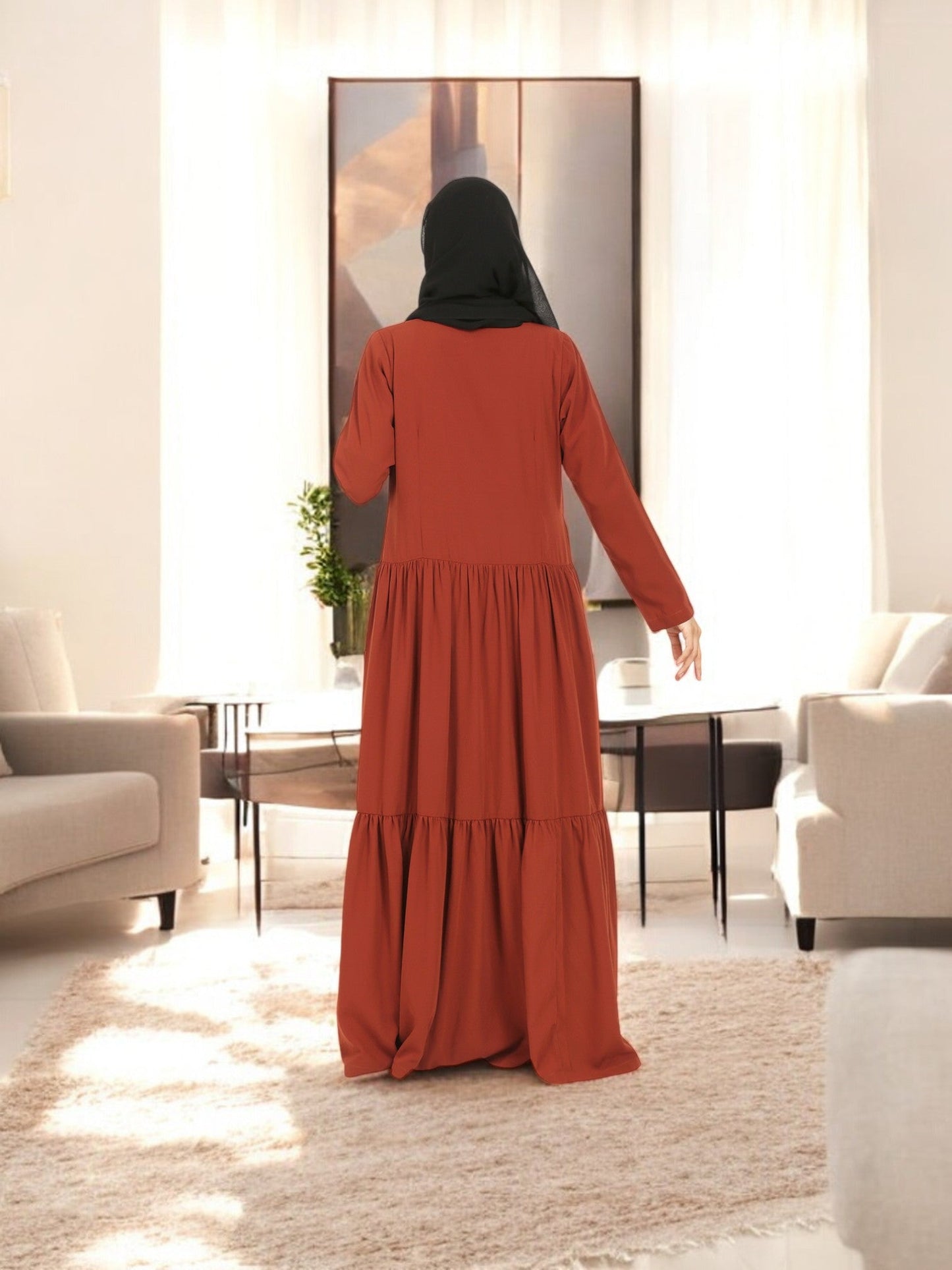 Front Open Gown In Abaya Fit.