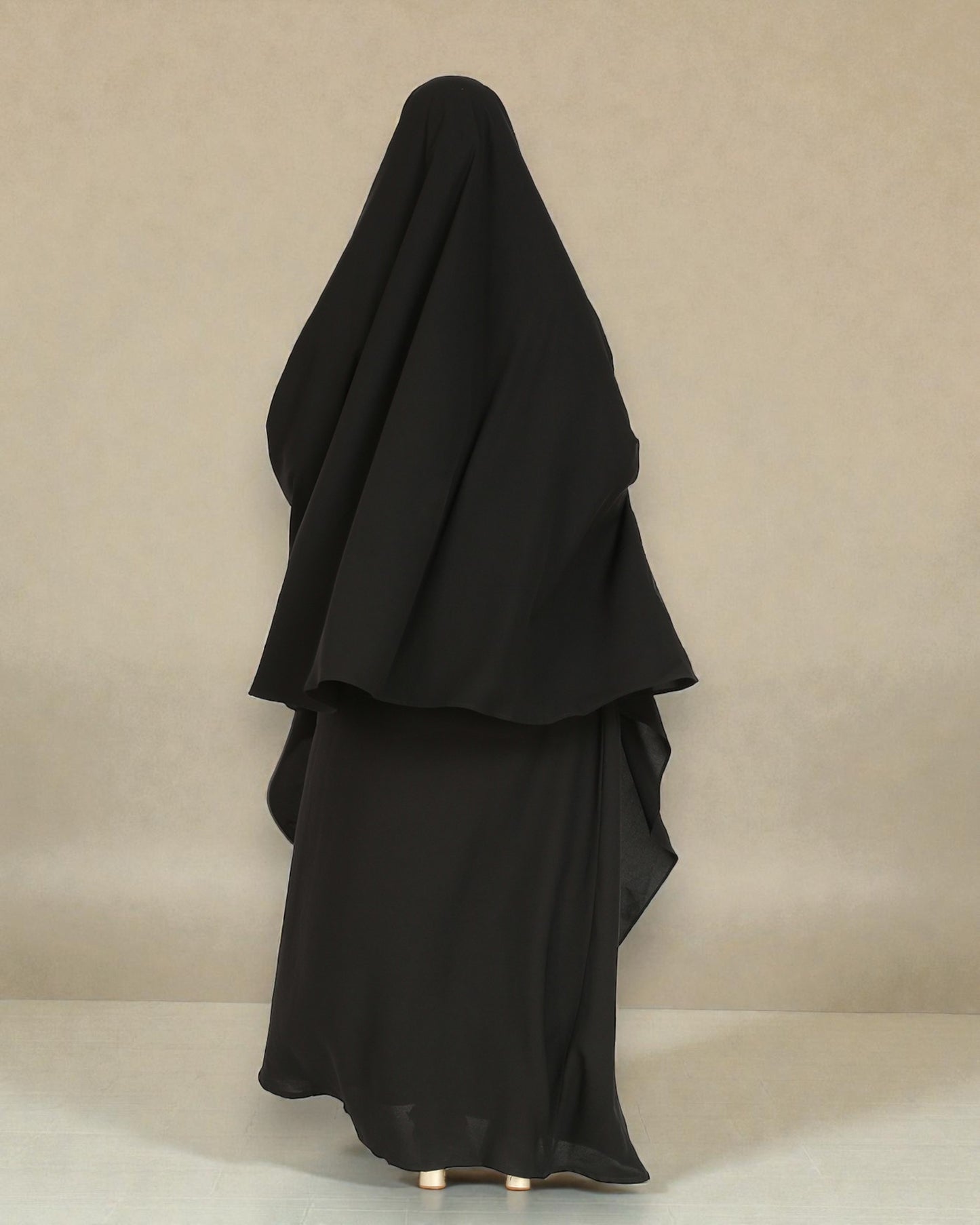 Three Pieces Jilbab Set-Kaftan, Khimar and Nose Piece