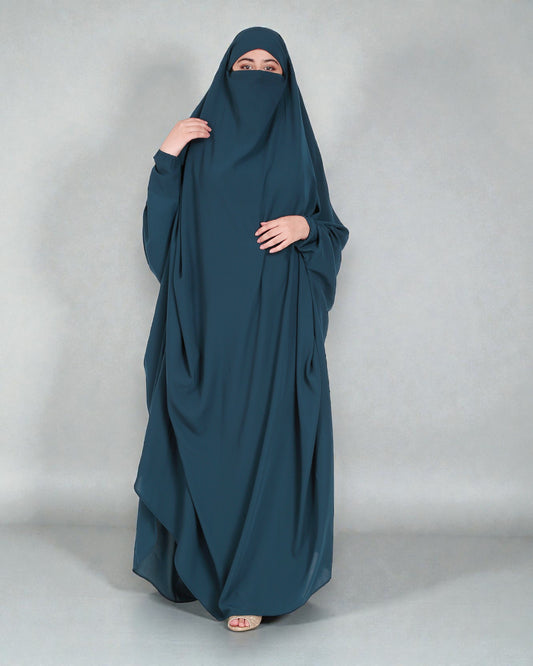 One Piece Jilbab With Adjustable Nose Piece