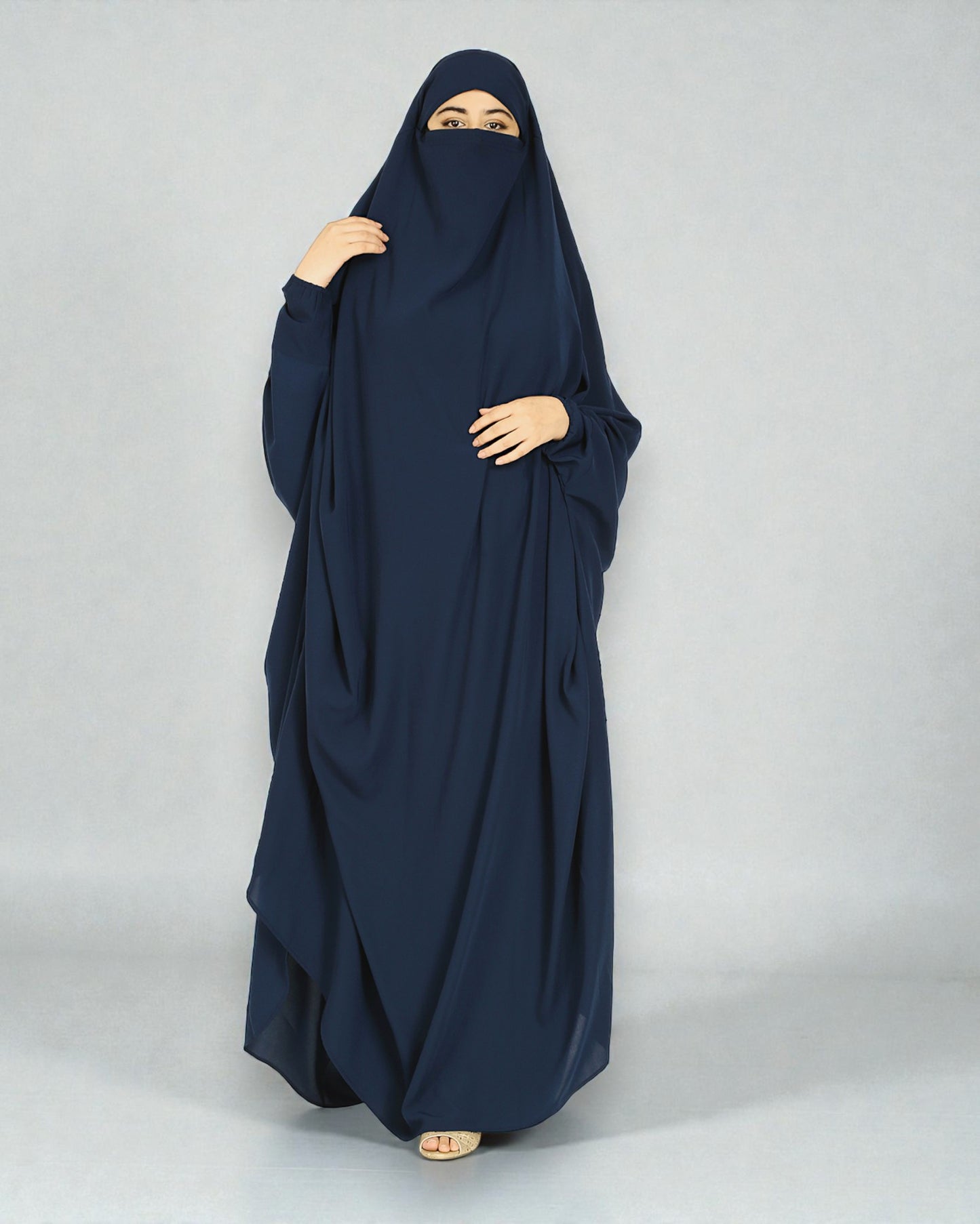 One Piece Jilbab With Adjustable Nose Piece