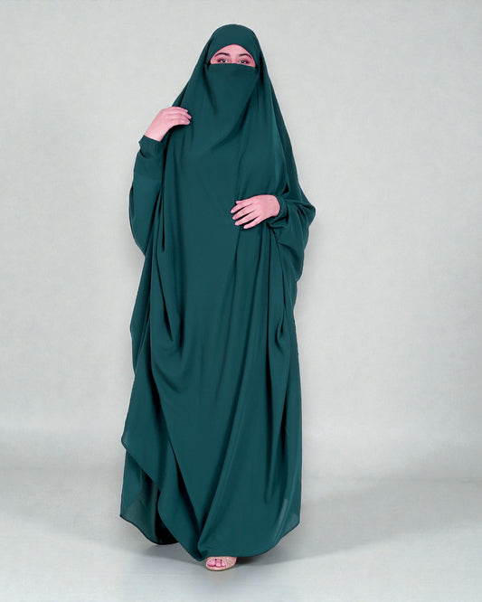 One Piece Jilbab With Adjustable Nose Piece