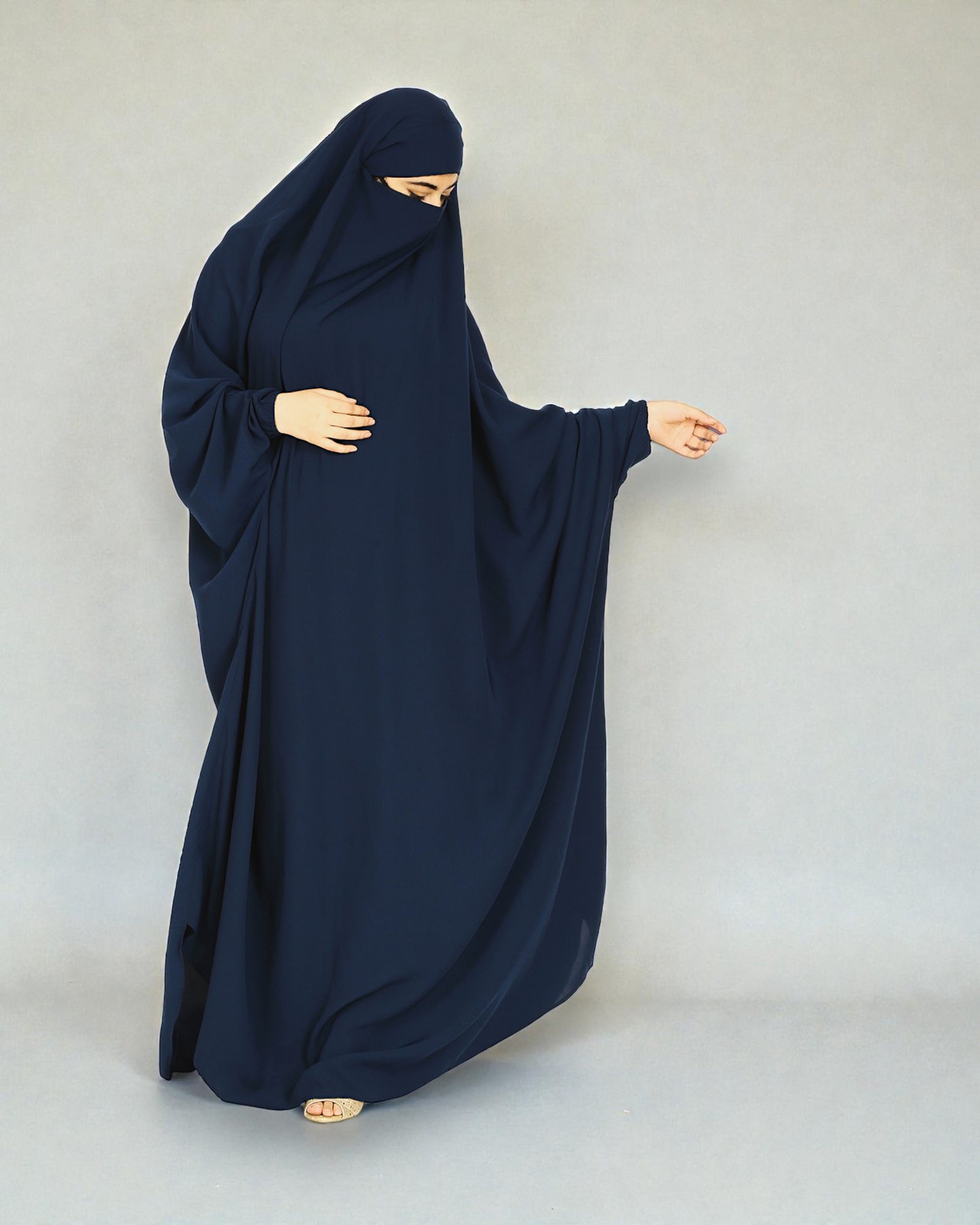 One Piece Jilbab With Adjustable Nose Piece