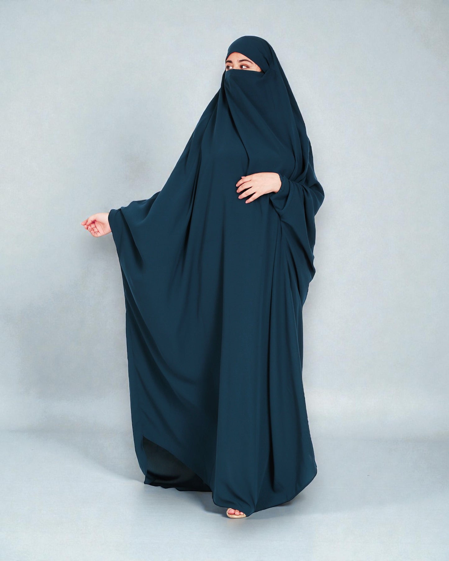One Piece Jilbab With Adjustable Nose Piece