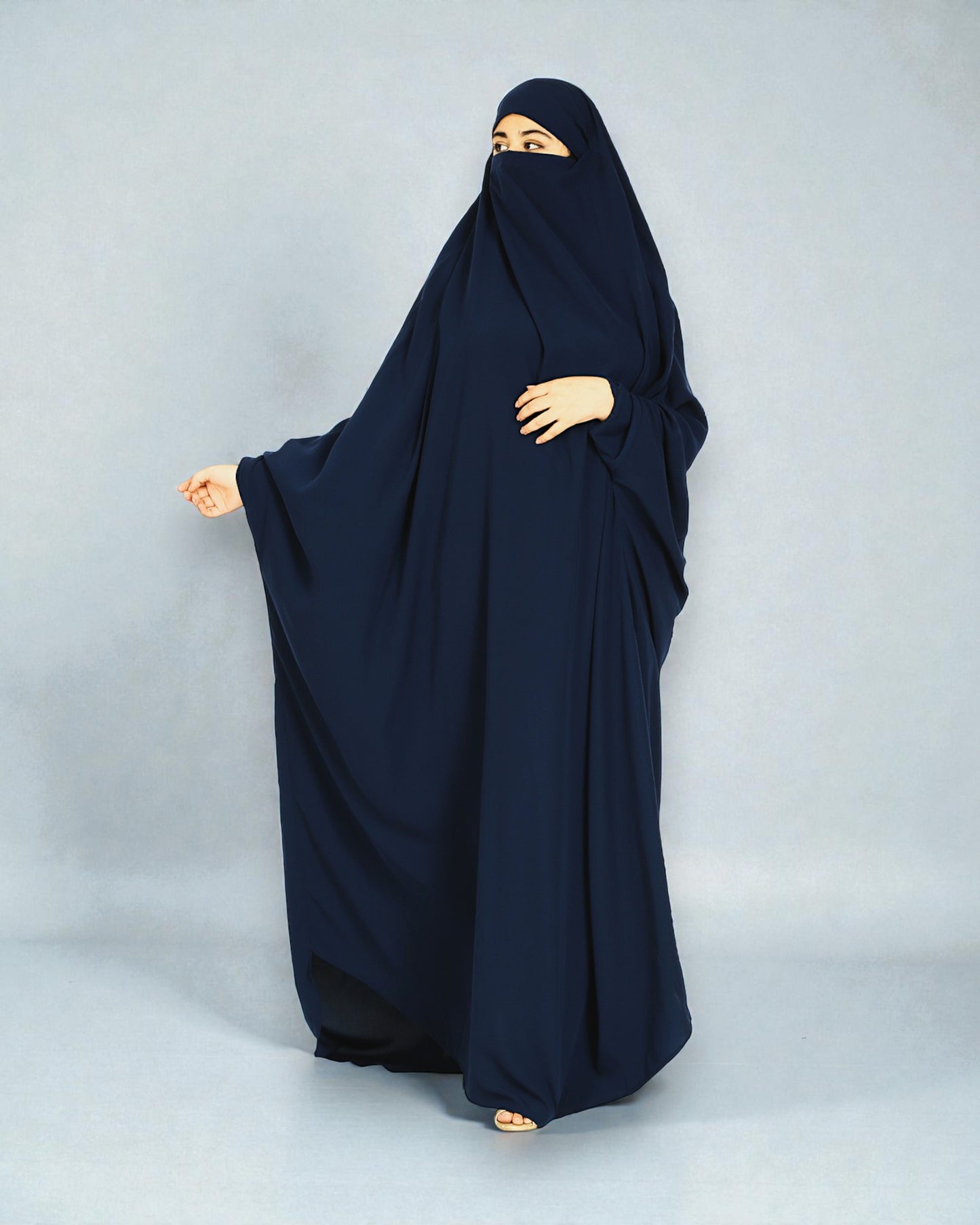 One Piece Jilbab With Adjustable Nose Piece