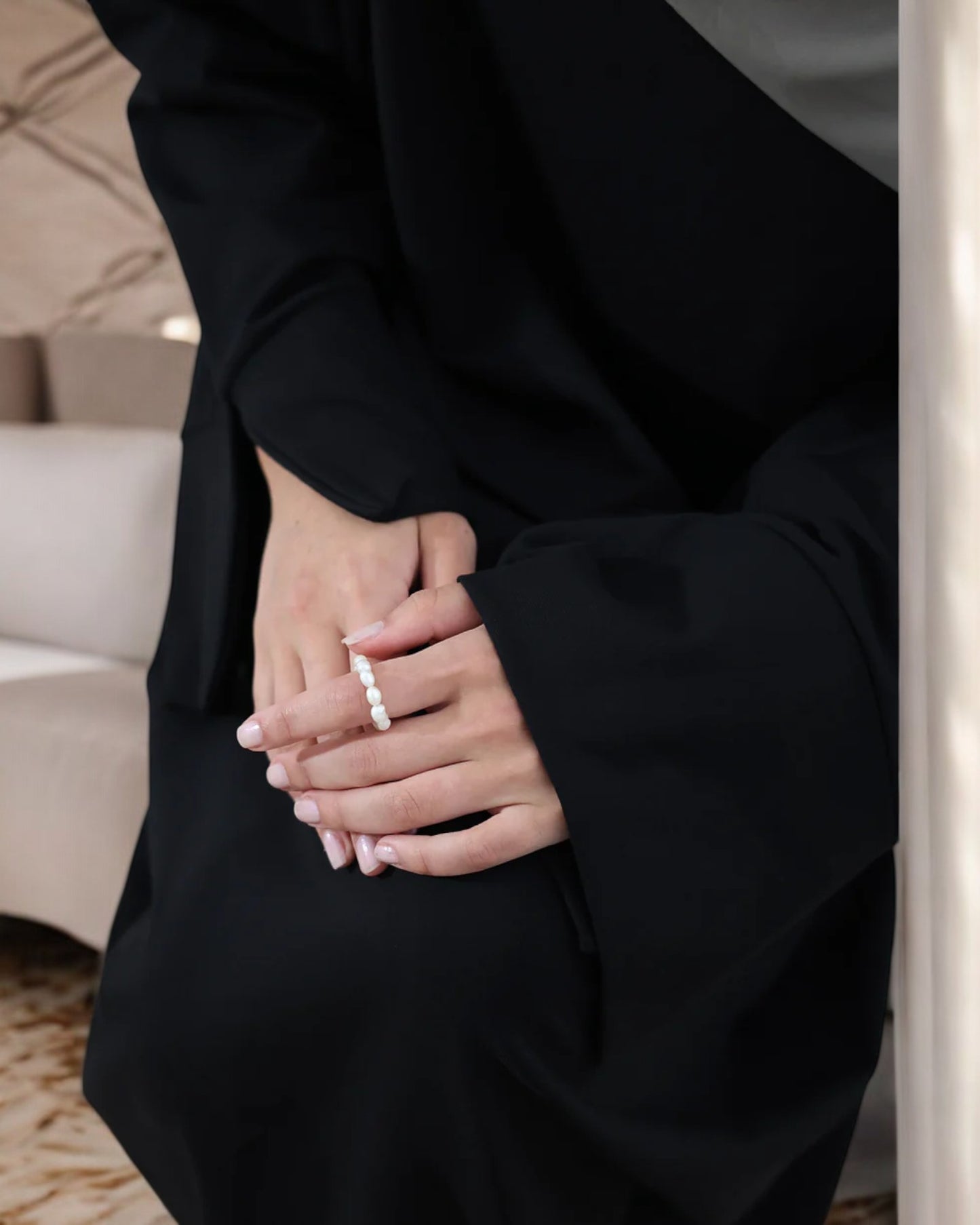 Simple A-Line Abaya with Flared Sleeves in Premium CEY Crush Fabric