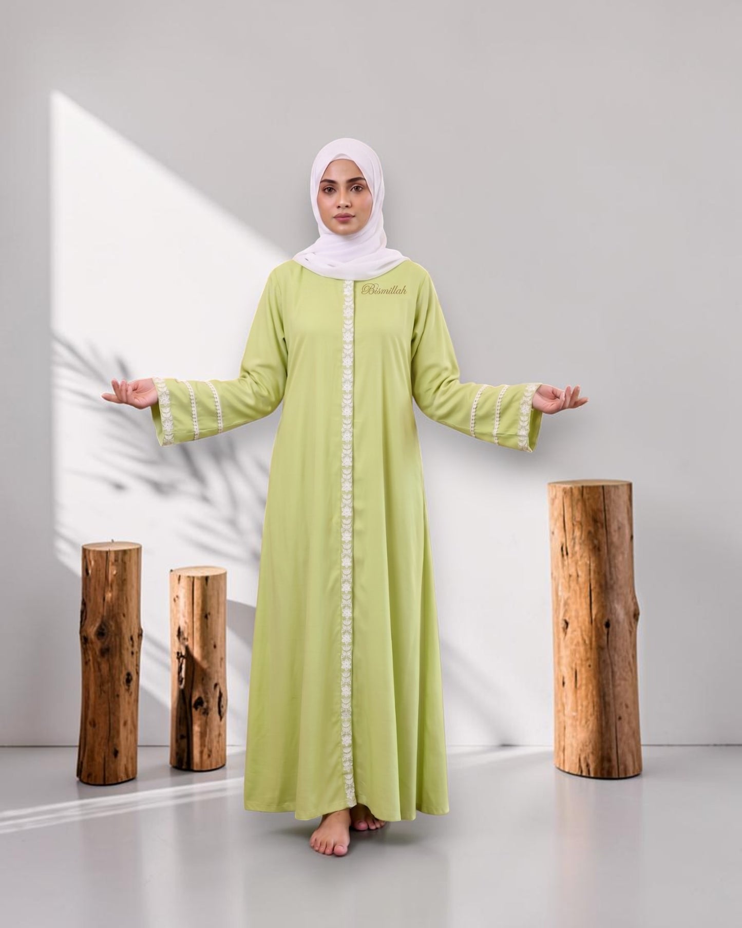 Chikankari Abaya With Front Open Design