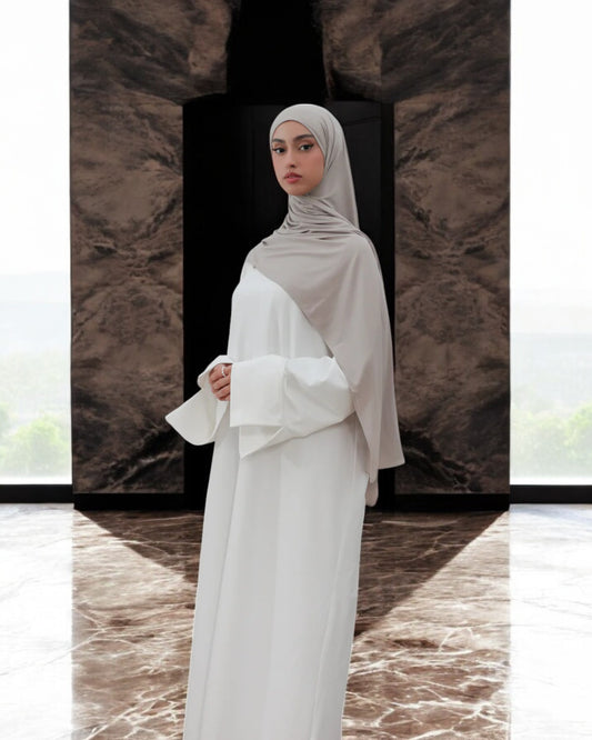 Simple A-Line Abaya with Flared Sleeves in Premium CEY Crush Fabric