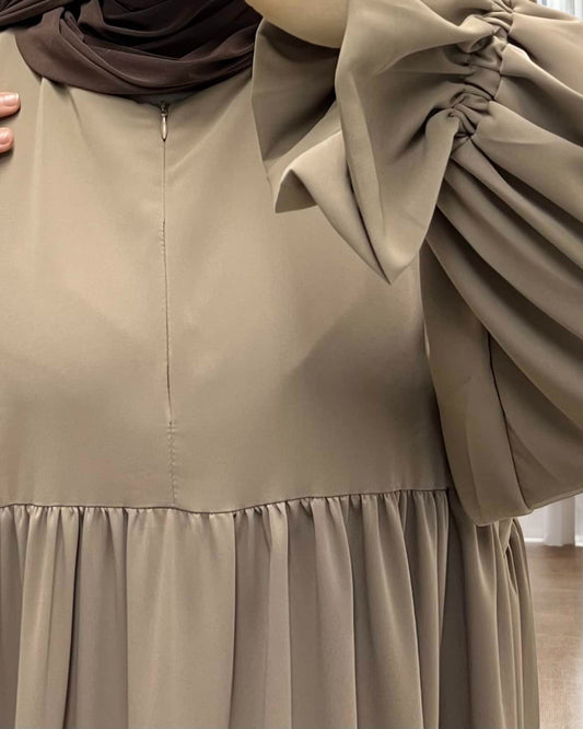 Loose Fit Firdaus Fabric Abaya with Bell Sleeves